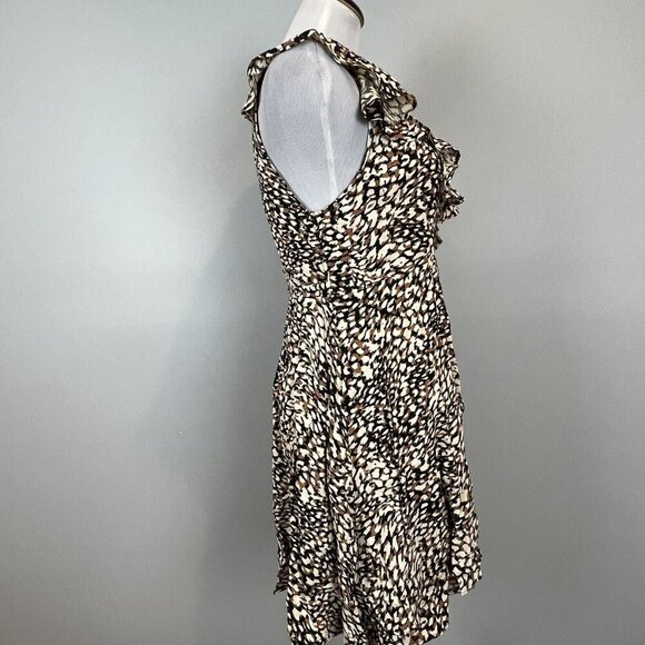 Free People French Quarter Mini Wrap Dress Size XS Brown Black Print NWT - Picture 10 of 14